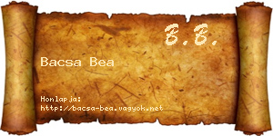 Bacsa Bea névjegykártya